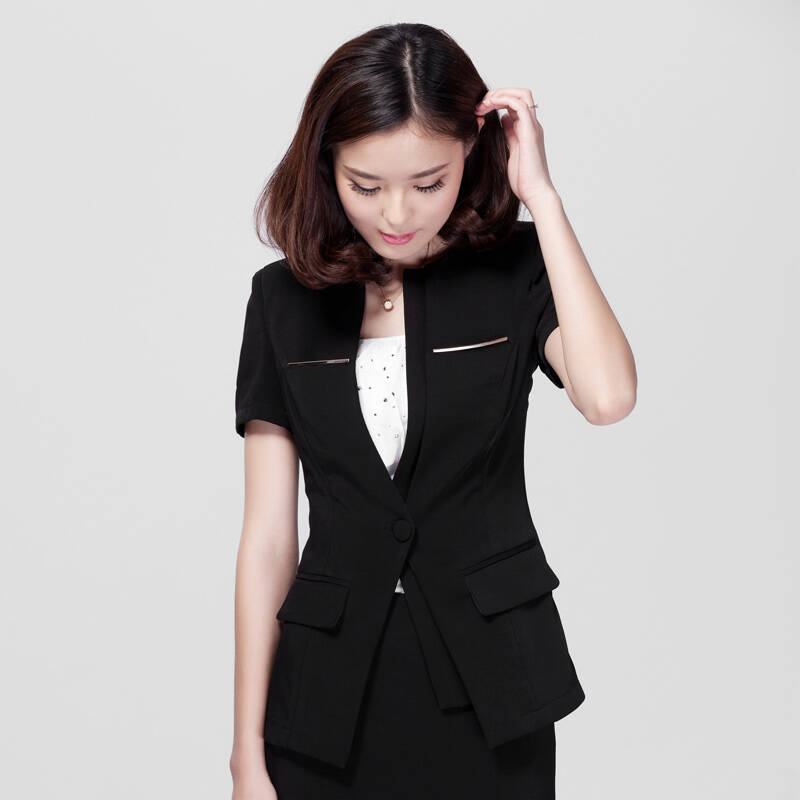 音舒雅2014夏装新款女士短袖外套职业装女装韩版套裙