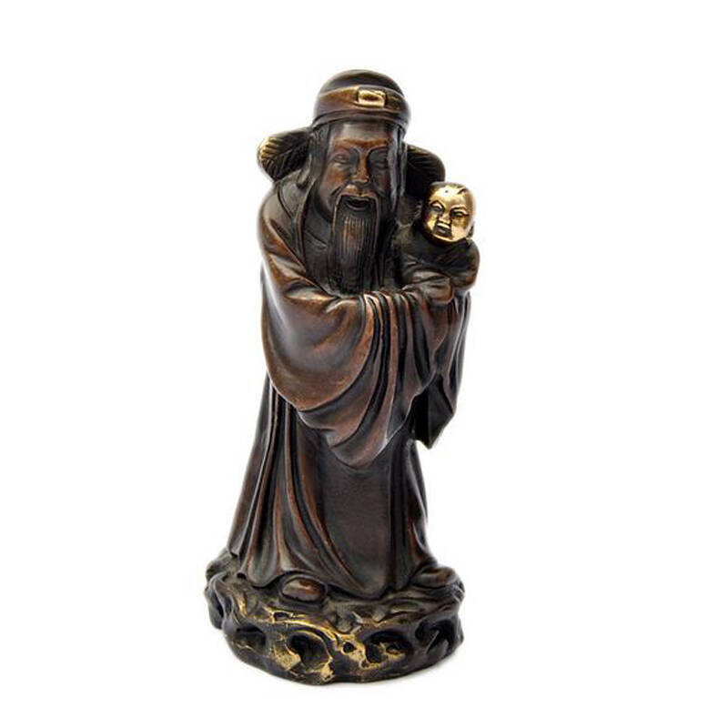 求福阁开光纯铜福星送子风水摆件工艺品装饰品增福纳祥五福祈福