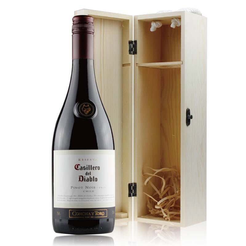 智利名牌 红魔鬼casillero del diablo黑品诺干红葡萄