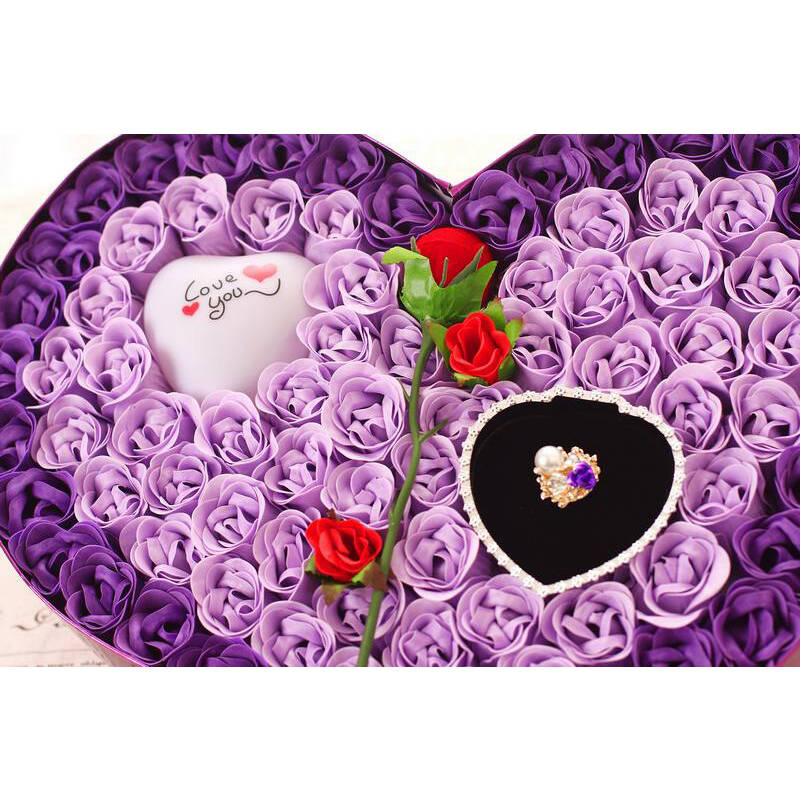 心形玫瑰香皂花礼盒创意礼物生日礼物送女友老