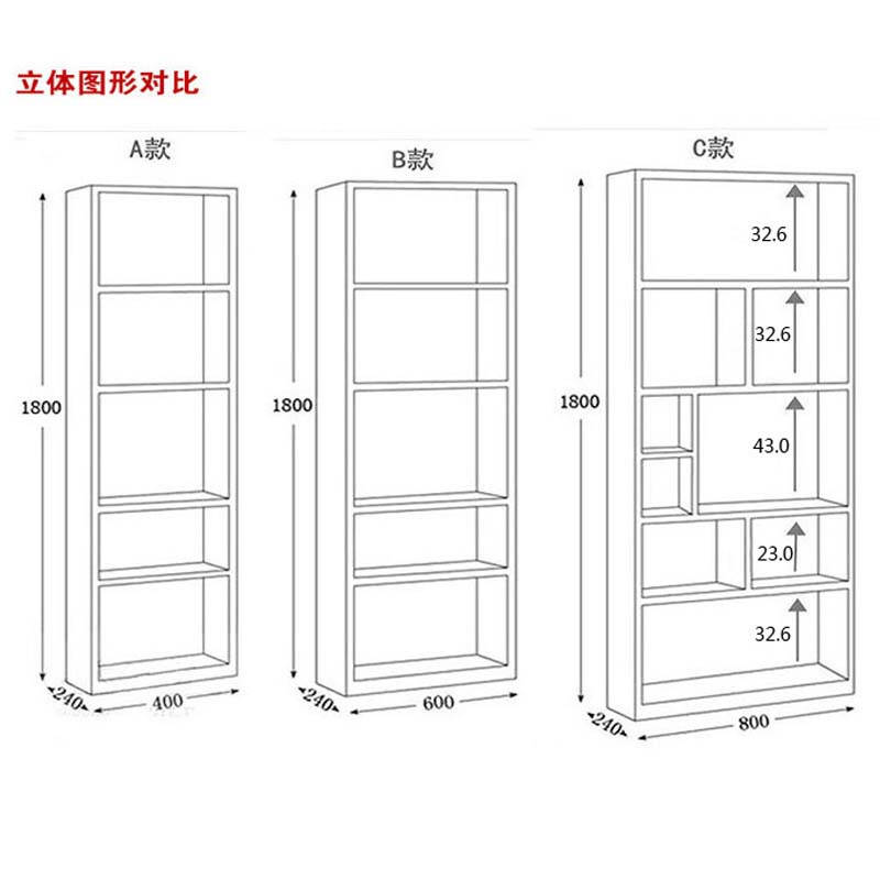 京逸书柜实木书柜 书柜 书架 组合书架 松木书柜 abc组合1800cm宽