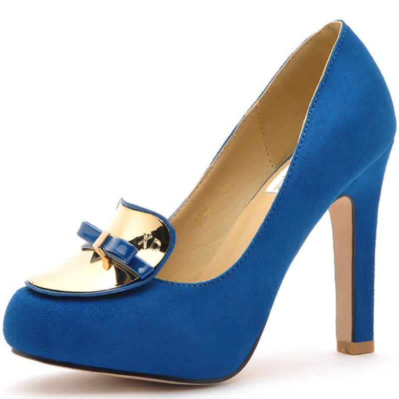 莫蕾蔻蕾 单鞋女鞋 秋季新款蝴蝶结细跟超高跟鞋 jd56-3 蓝色 37码