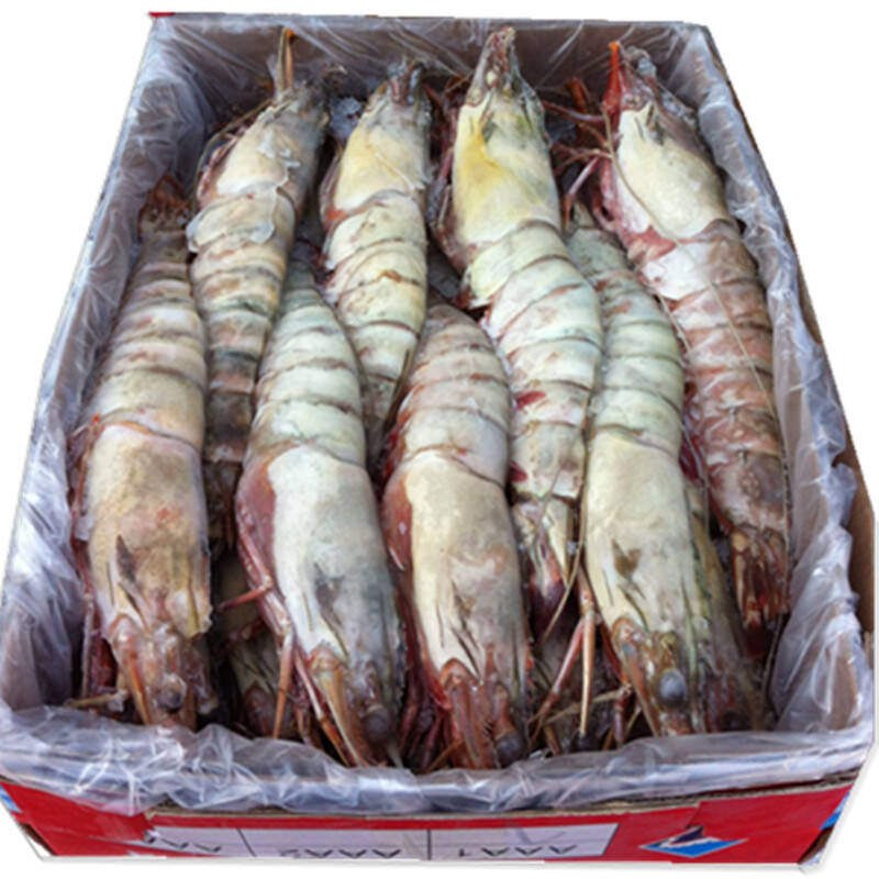 聚福鲜 进口冷冻海鲜 印尼深海超级大虎虾5000g/箱 18