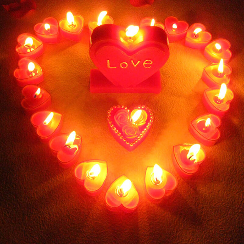 唯丽雅 爱心蜡烛套餐 蜡烛浪漫创意礼品 求婚表白用品