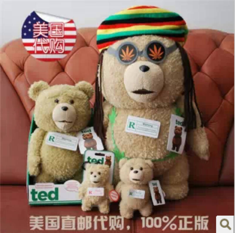 呆头 生日礼物正品ted熊电影泰迪熊毛绒正版公仔会说话 嘴巴动的泰迪