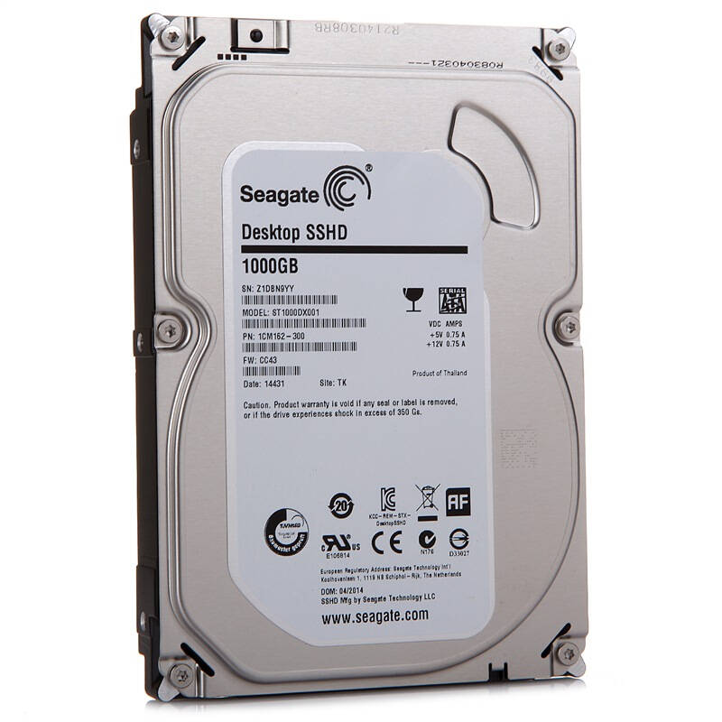 希捷(seagate)1tb 7200转64m sata3 混合固态硬盘(st1000dx001)