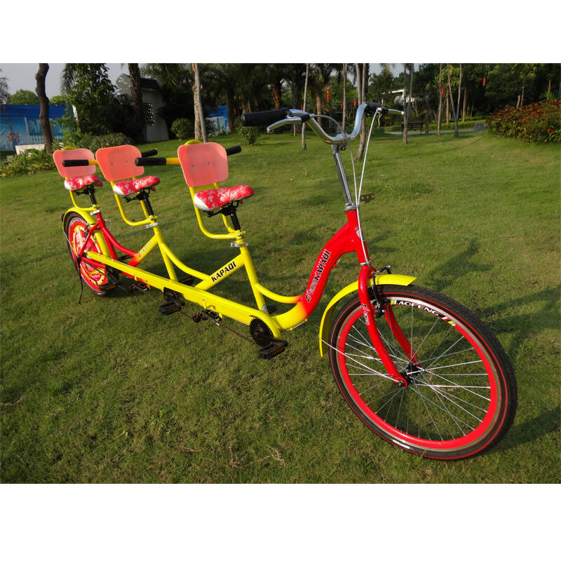 卡帕奇三人自行车 三人单车 亲子多人车 可加儿童座位