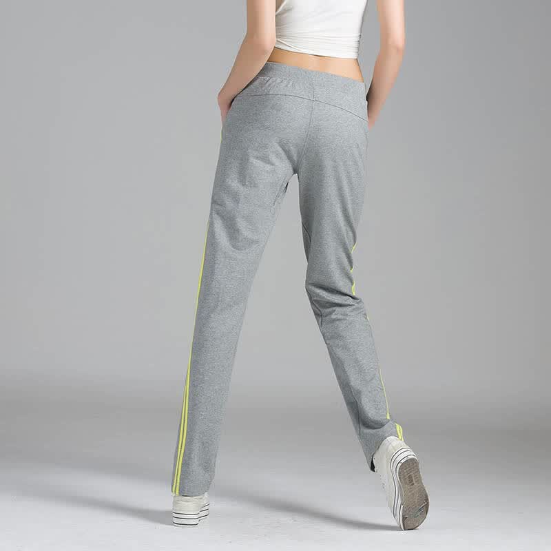 运动裤女宽松跑步黑色裤子休闲春秋薄款直筒束脚长裤大码针织卫裤 莎