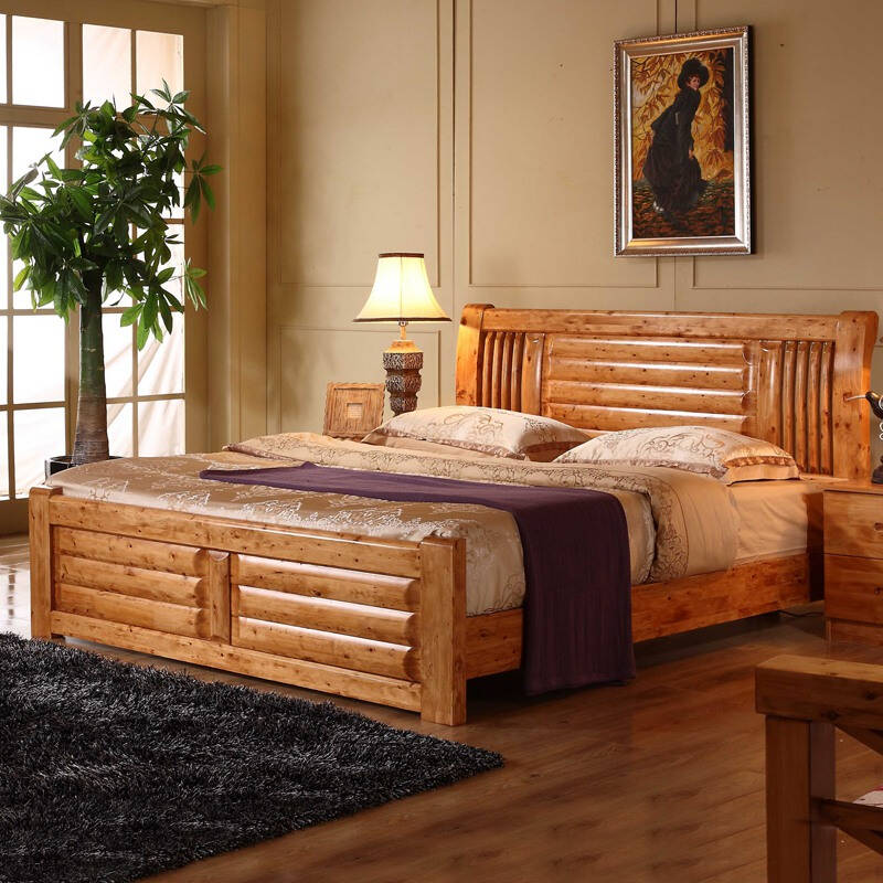 尚书房 实木双人床1.8米全柏木床柏木家具床现代简约1.