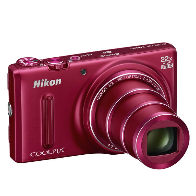 尼康(nikon coolpix s9600 数码相机 红色(1605万有效像素 22倍光变