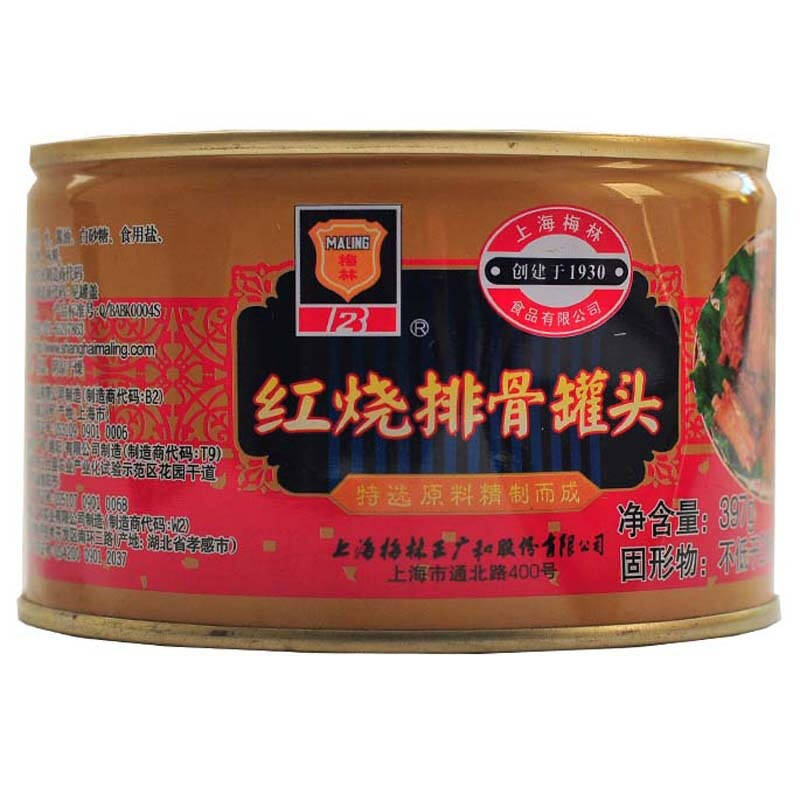 上海梅林 红烧排骨罐头 即食下饭菜397g 中华老字号