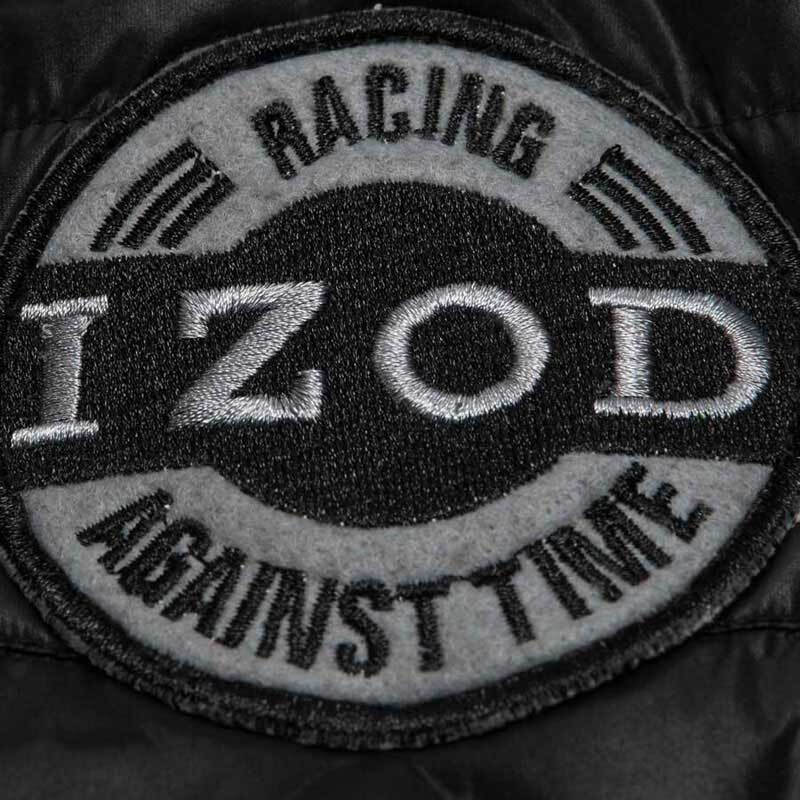 izod个性撞色门禁拉链菱形压棉贴布logo立领棉马甲11114317226200 正