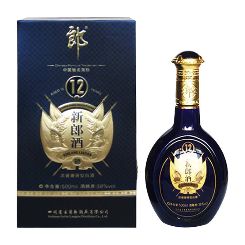 38度 郎酒集团 新郎酒12年 (浓酱兼香型白酒)500ml