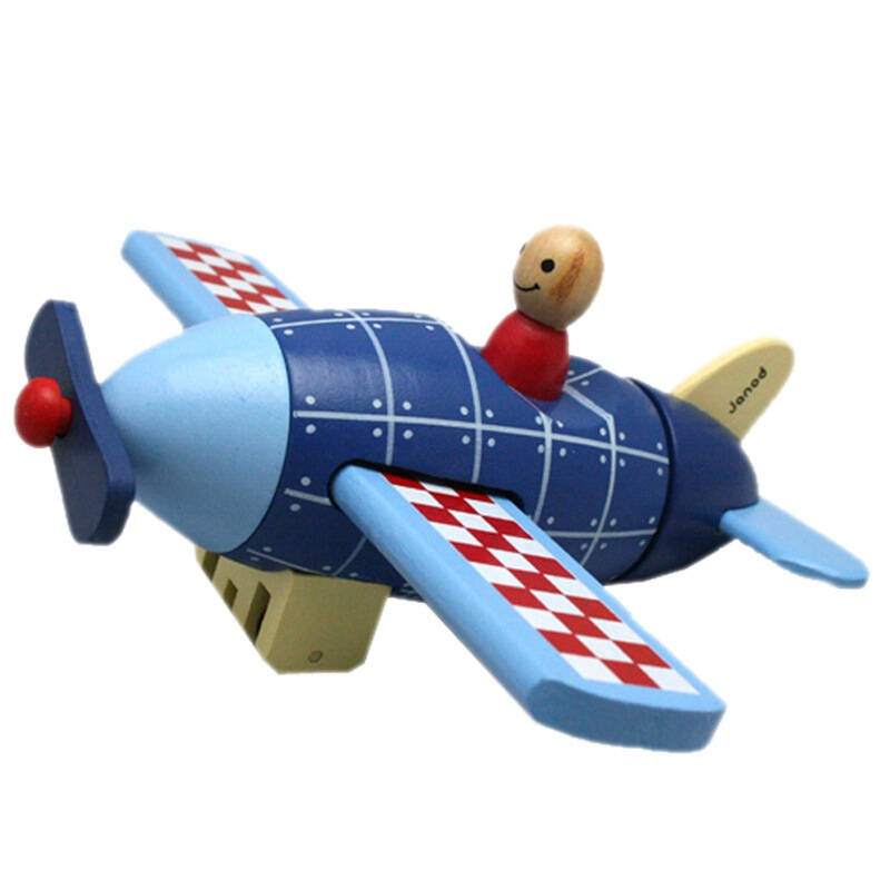 janod 木制磁性拼装玩具 飞机磁铁 益智儿童玩具 飞船