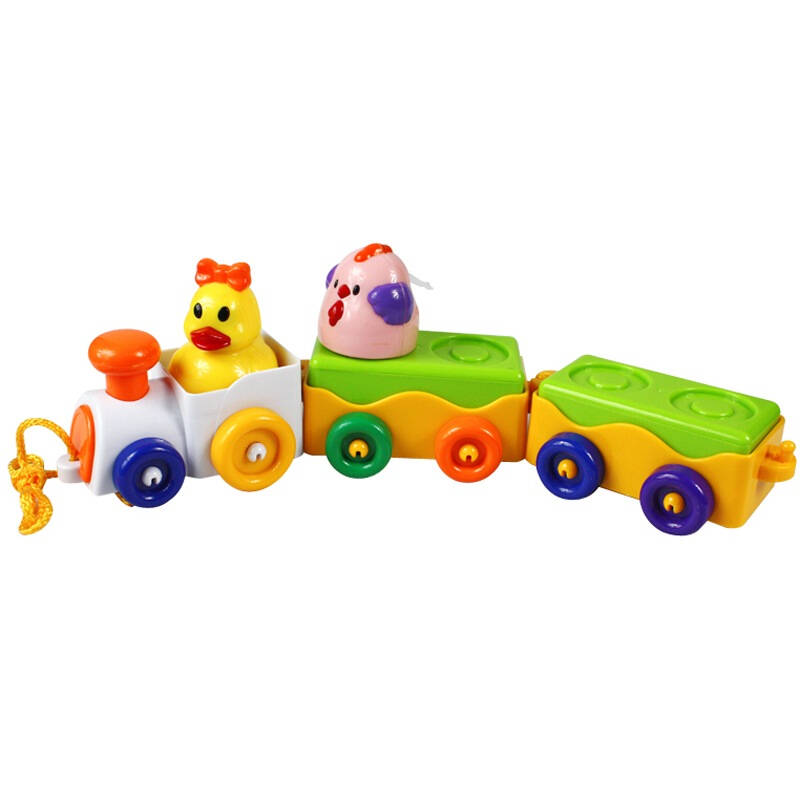 南国婴宝 益智玩具 卡通小火车 838-18 益智积木 拖拉