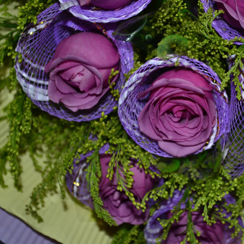 鲜花速递 11枝紫色玫瑰 紫色心迹 爱情鲜花 生日鲜花
