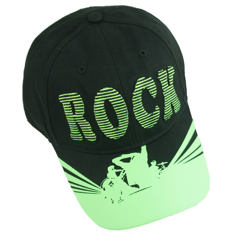 涂鸦rock棒球帽 夏季情侣款太阳帽棉质遮阳帽鸭舌帽 绿色 均码