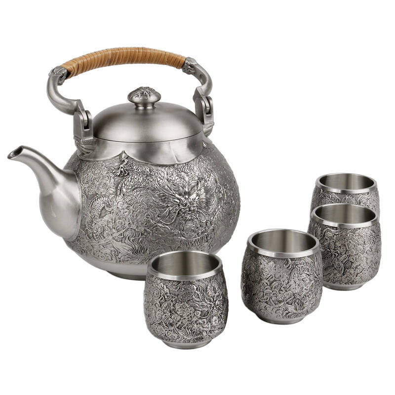 大马锡(tumaske) 祥龙茶具 马来西亚锡器 六件套 dmx2419ta