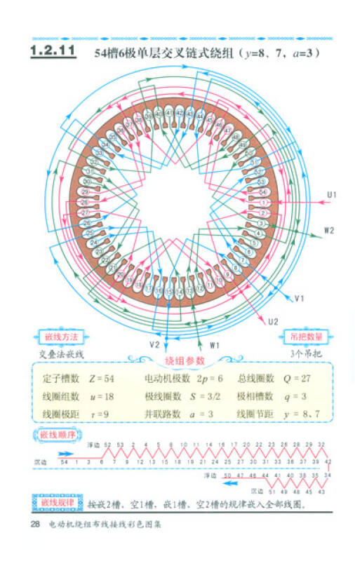 电动机绕组布线接线彩色图集