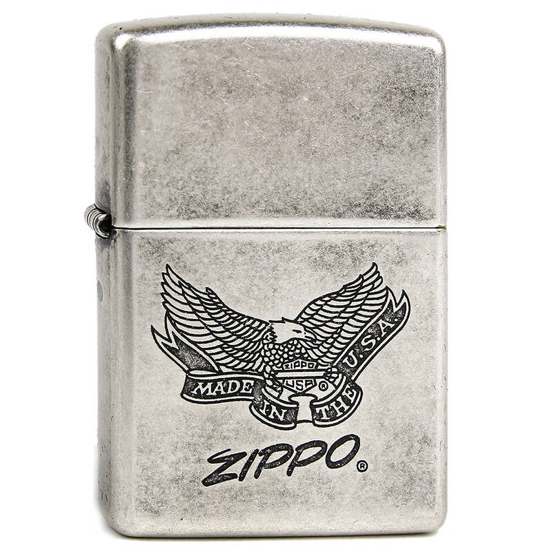 zippo 打火机 121fbw009古银单刻美国鹰