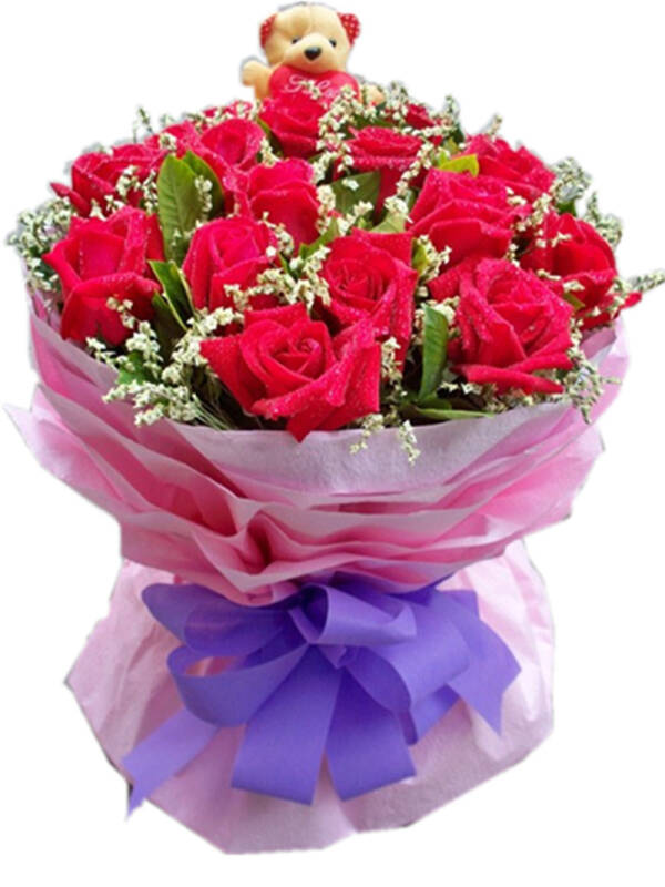 鲜花速递 19枝红玫瑰鲜花 生日礼物情人节祝福 爱就说