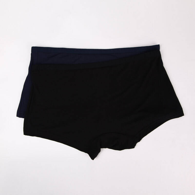 七匹狼septwolves男士内裤 男士莫代尔透气调湿平脚内裤 2条装 黑色