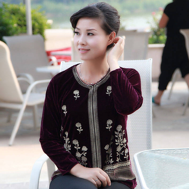尚菊 新品上衣春秋装 中老年服装 中年女装知性妈妈装