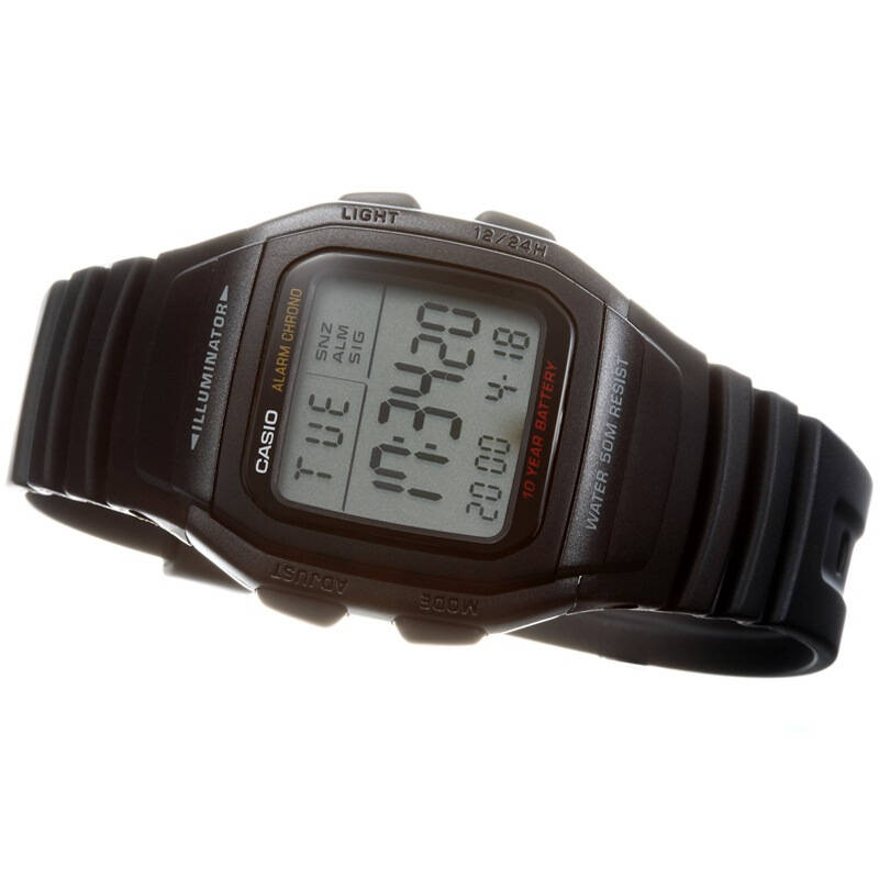 卡西欧(casio)液晶显示系列十年电池数字男表w-96h-1b