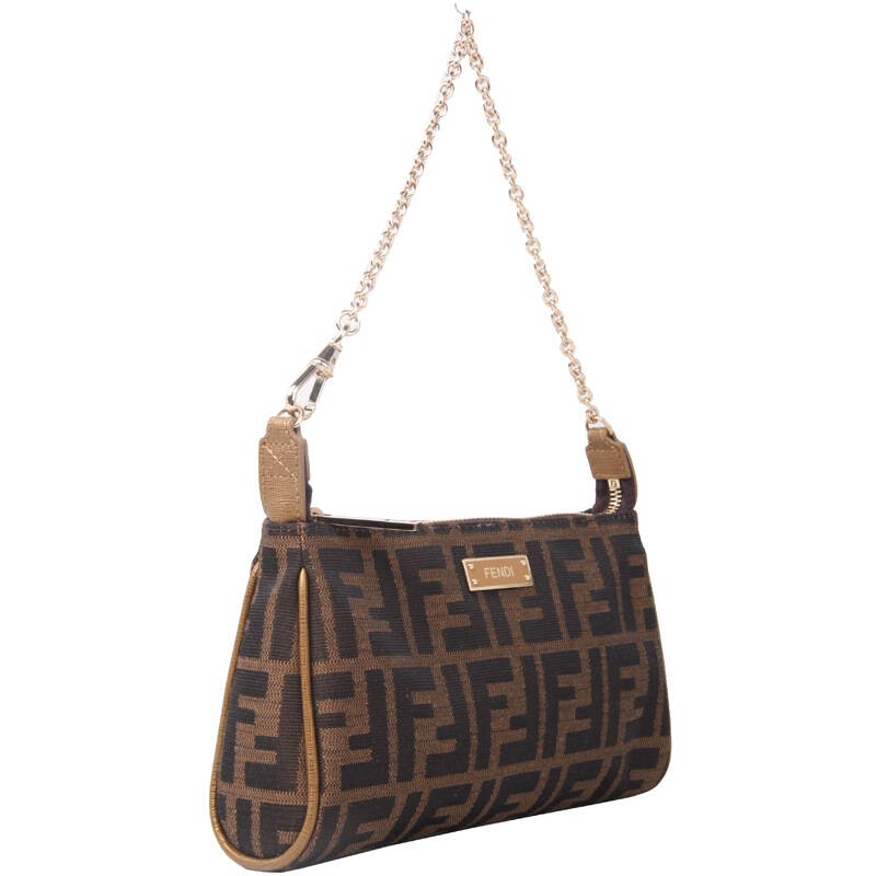 fendi 芬迪女士咖色双f图案帆布肩背小包 8m0264b83f0xab ws 京东自营