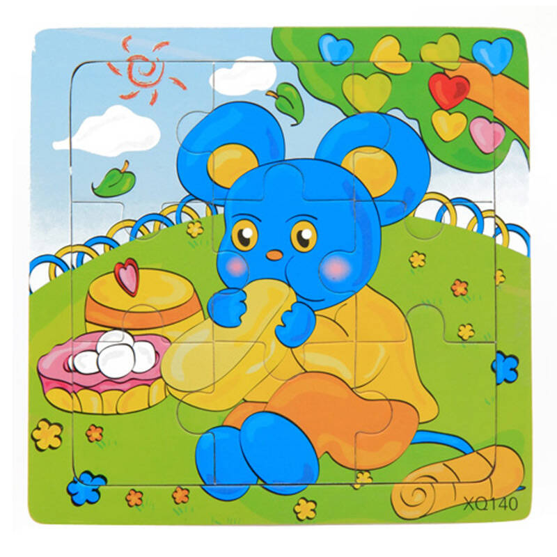 巧之木可爱卡通动漫木制拼图 儿童玩具拼图拼板益智玩具 大老鼠xq140