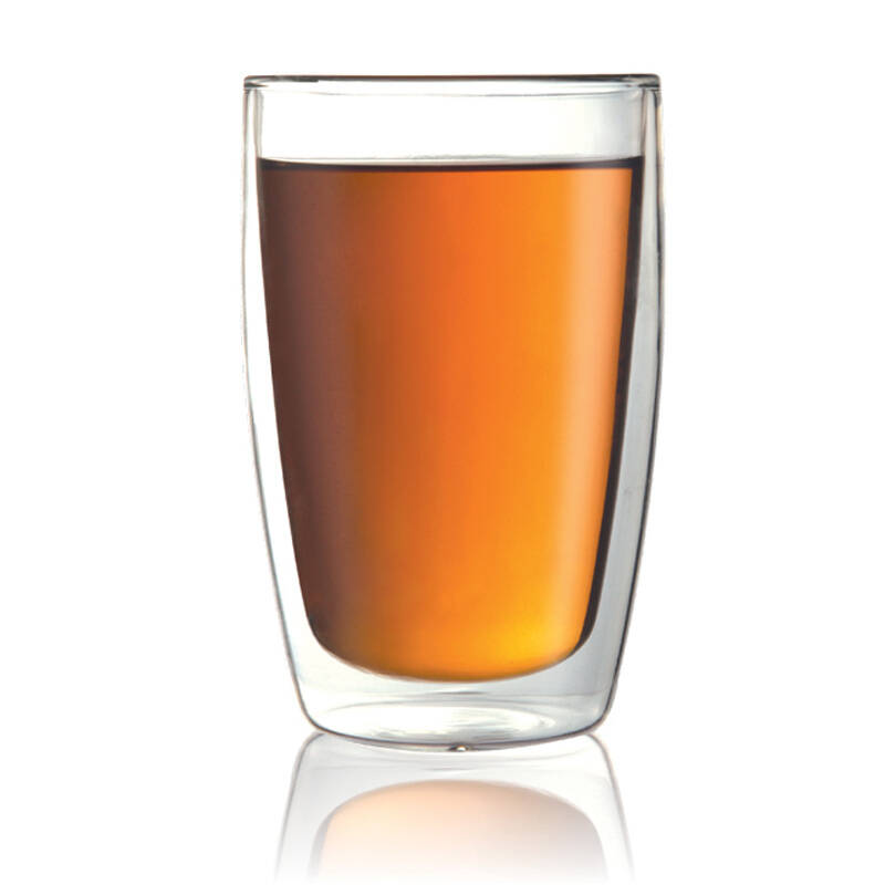 emoi基本生活 双层玻璃杯 隔热水杯 办公居家 大容量400ml h1021