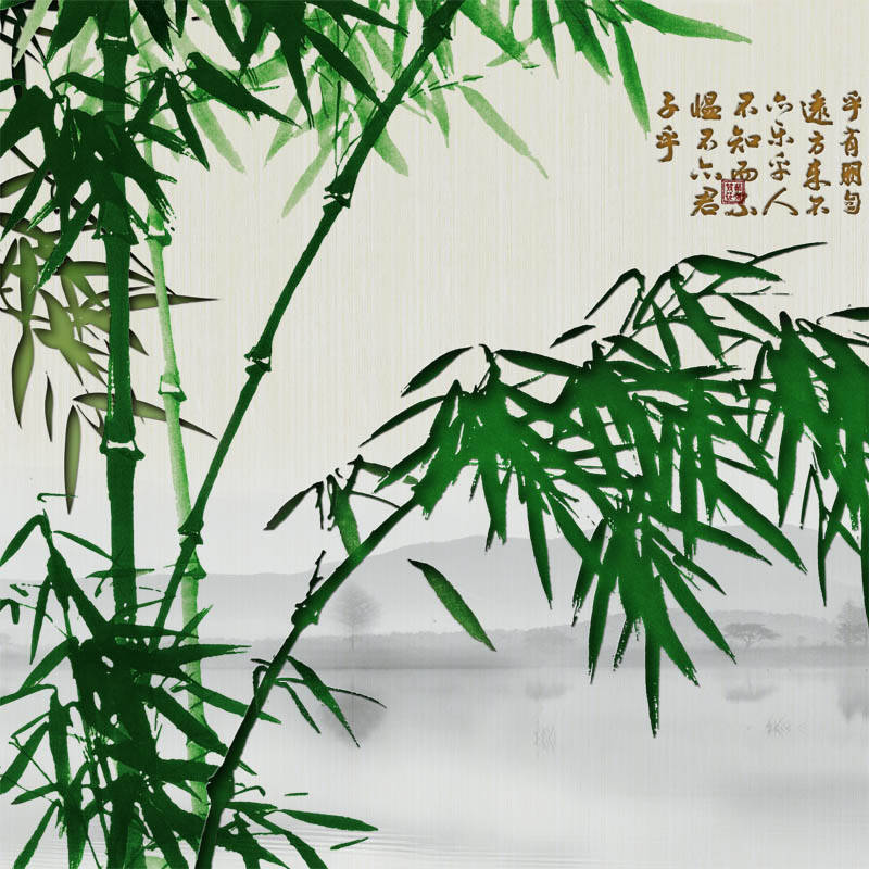 蒙娜丽莎(monalisa)陶瓷薄板cbp5628m/cbp5630m 背景墙—君子竹 中式