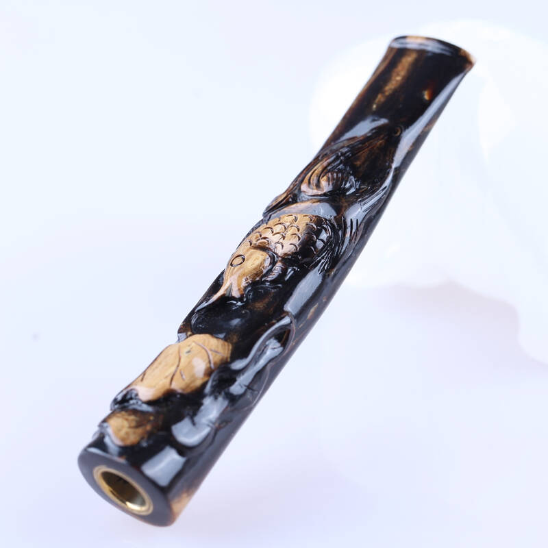 柳语轩 柳烟嘴dk602 高品质血柳雕刻(鱼)年年有余 工厂店 dk-13