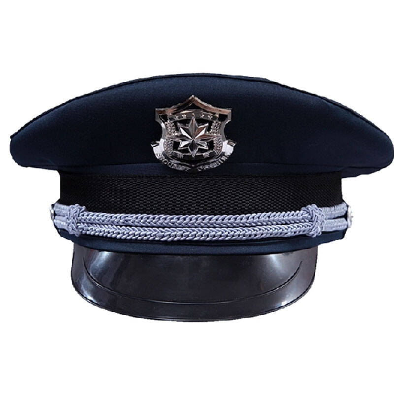 保安服配件 物业保安大盖帽 新式保安大檐帽 大沿帽保安制服帽子 蓝