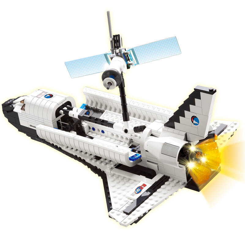 xinlexin神州十号航天火箭太空宇宙飞船拼装积木玩具乐高式儿童益智