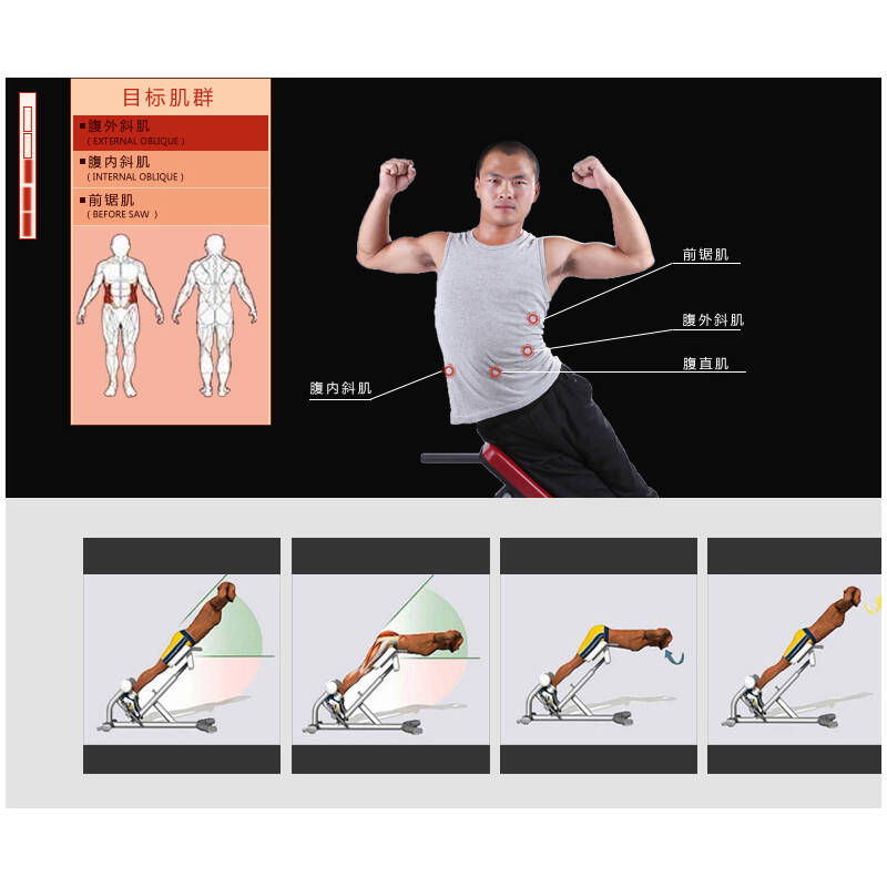 力诺罗马椅腹肌锻炼器材健身器材腰肌背肌训练器牧师凳牧师椅专业健身
