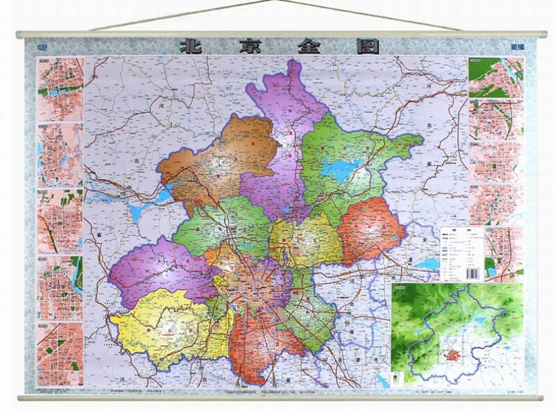 2019北京全图 北京地图挂图 北京郊区地图 1.1*0.8米