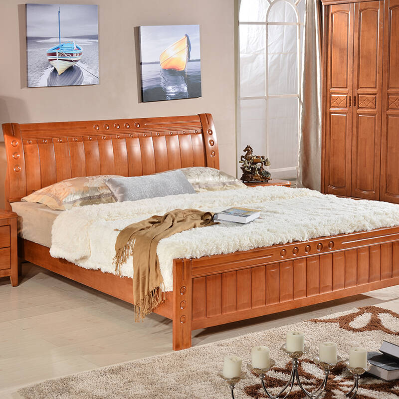 艾莉哲家具中式现代家具实木床双人床 1.8米1.5米1.