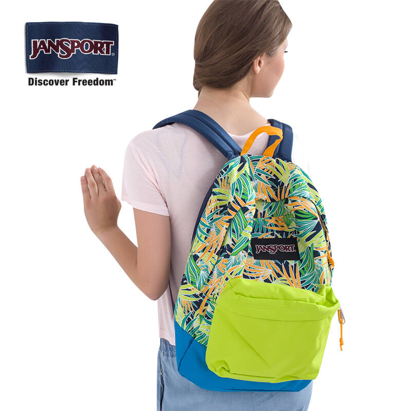 jansport 杰斯伯 t60g 拼接学院风双肩背包02l