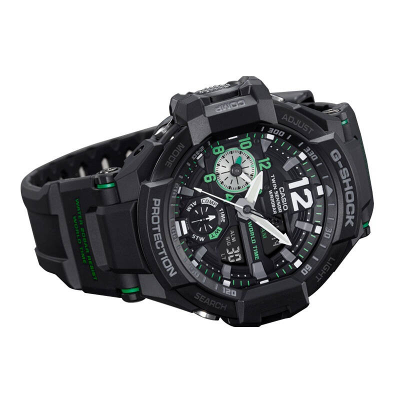卡西欧(casio)罗盘温度计ga-1000系列防水运动男表ga-1100-1a3