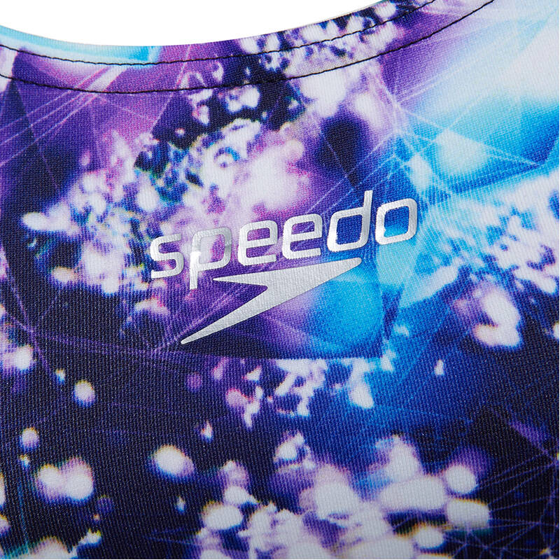 speedo速比涛 女士连体泳衣 抗氯速干游泳衣竞赛型 新品 彩蓝 浅蓝色