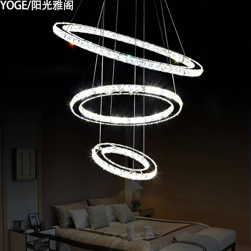 阳光雅阁(yoge)led水晶吊灯 简约现代客厅灯餐厅三头卧室创意个性灯具