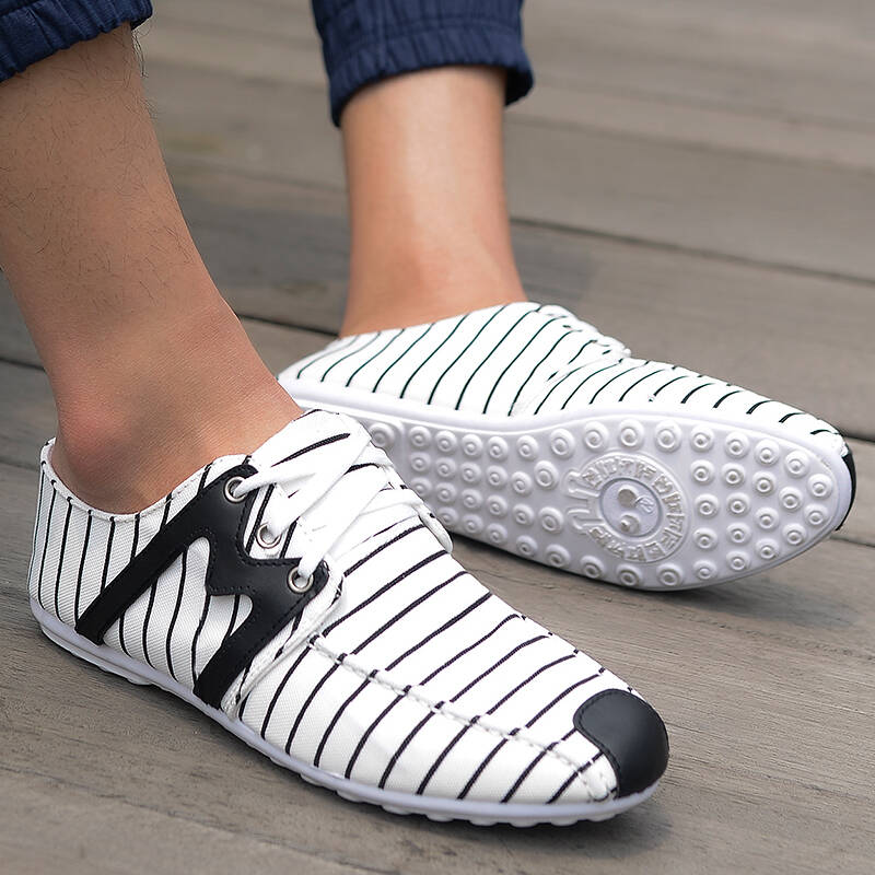 夏一脚蹬懒人鞋白色布牌子品质好 新款好用