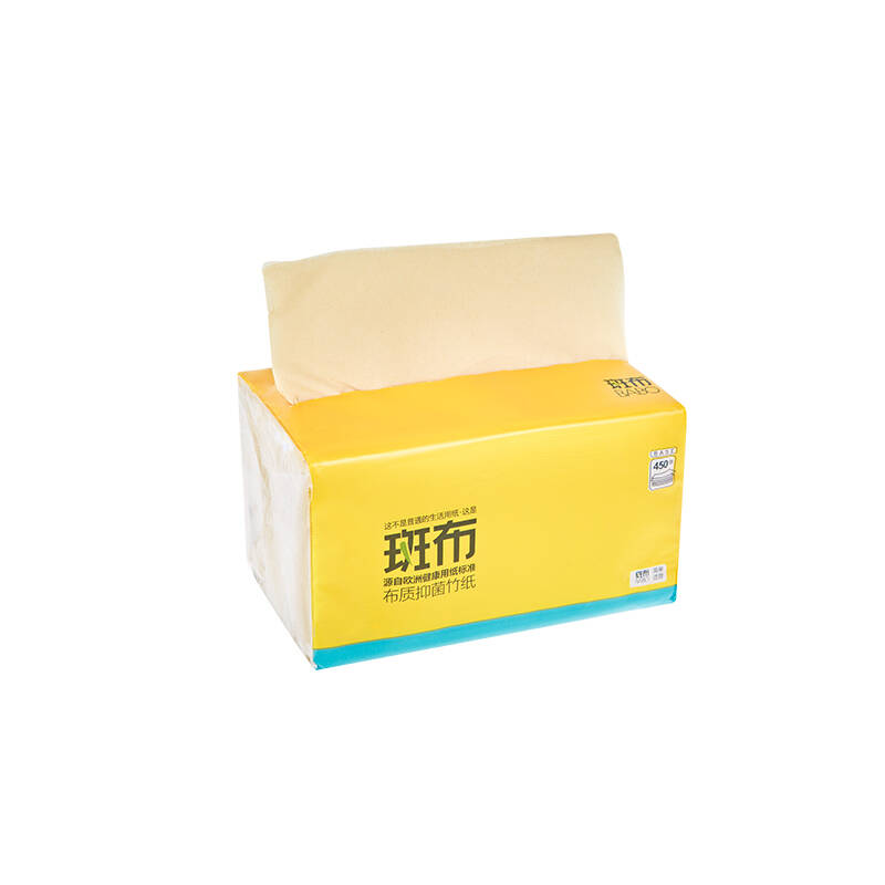 斑布 家用卫生纸厕纸 无漂白竹纤维抽纸 155mm 150抽/包 3包/提 3提