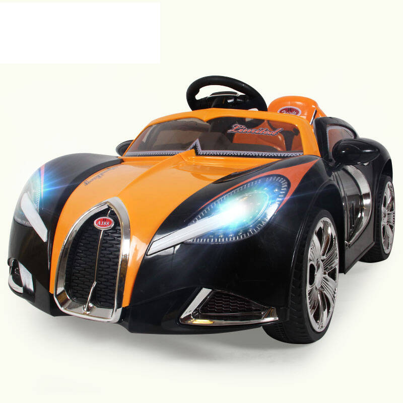 儿童电动车 四轮可坐带遥控童车 宝宝可坐玩具汽车 电动童车 布加迪