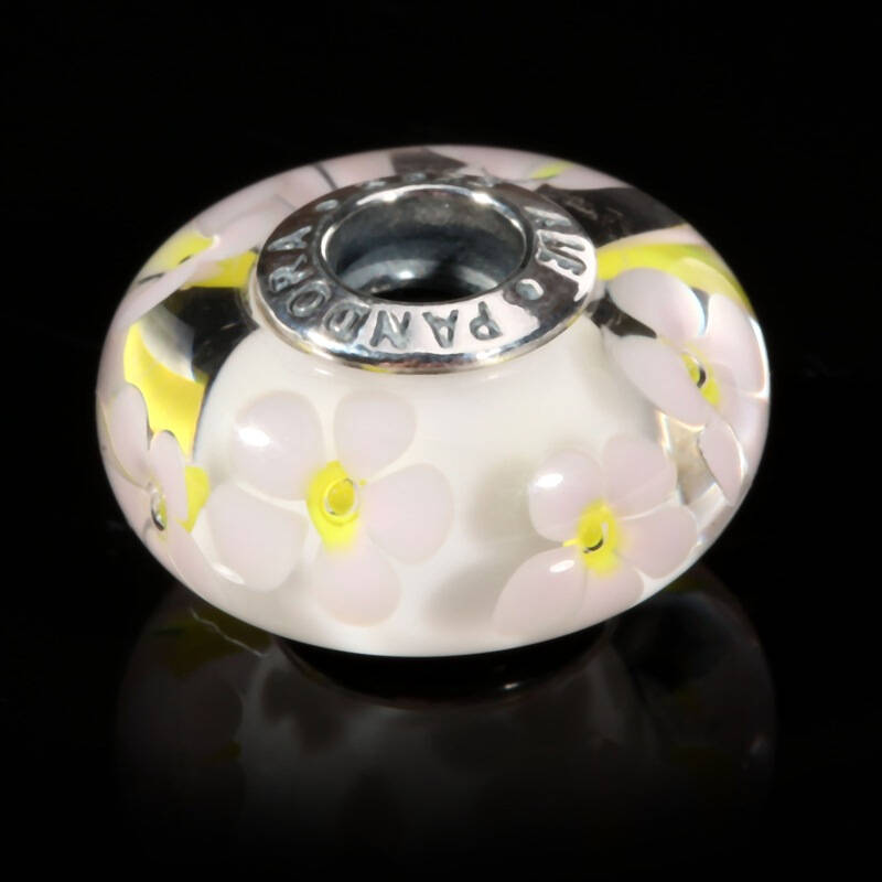 pandora 潘多拉 白色雏菊花琉璃珠 791623