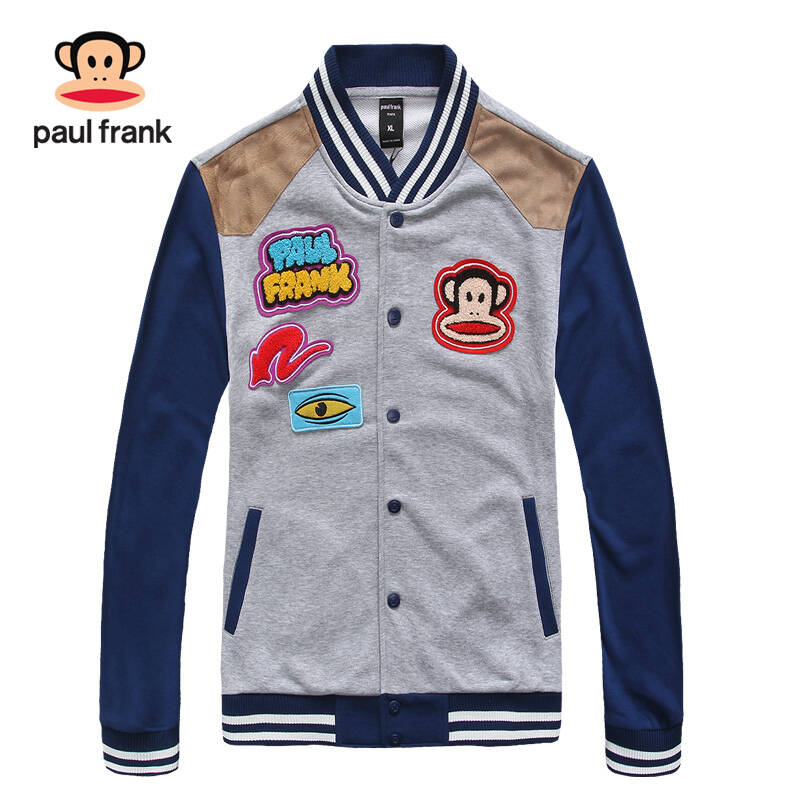 大嘴猴paulfrank2015新款男装时尚休闲针织棒球服开衫