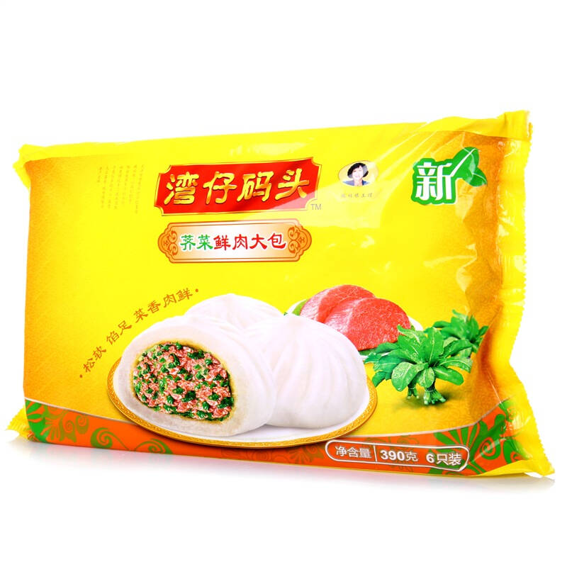 湾仔码头 荠菜鲜肉大包 390g