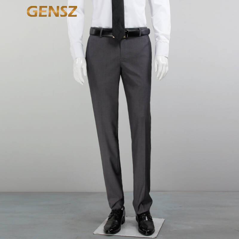 绅诚(gensz)夏季薄款修身版西裤 男士商务正装浅灰色西裤 免烫易打理