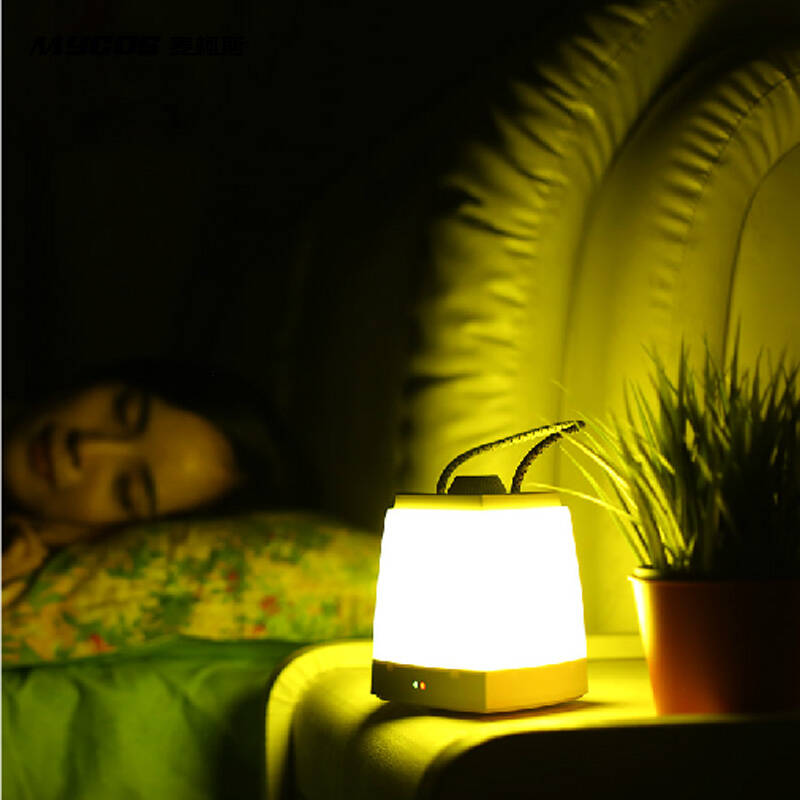 麦柯斯节能创意led充电小夜灯 卧室床头睡眠调光小台灯应急手提灯喂奶